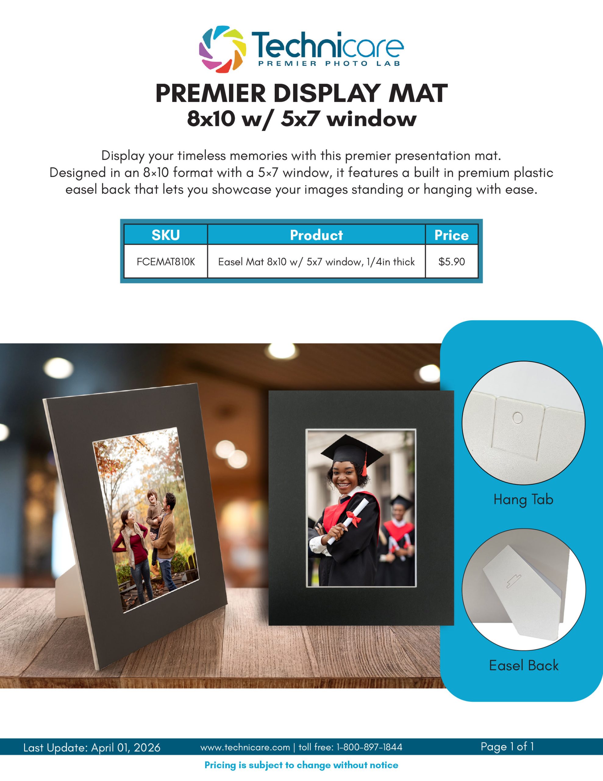 Presentation Mat 8x10 with 5x7 Window