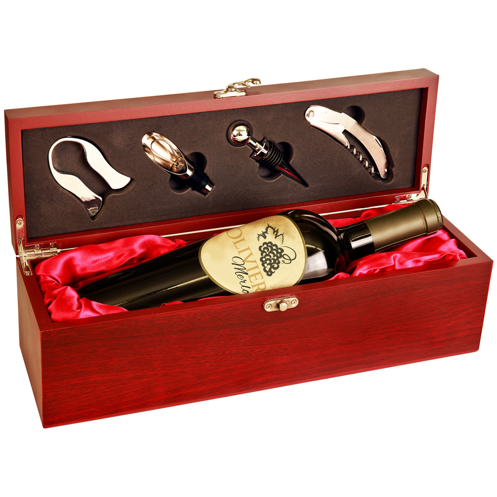 Engraved Wood Wine Box with Tools | Technicare